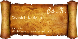 Csanki Noémi névjegykártya