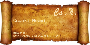 Csanki Noémi névjegykártya